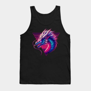 Cool Neon Retro dragon magical Creature Tank Top